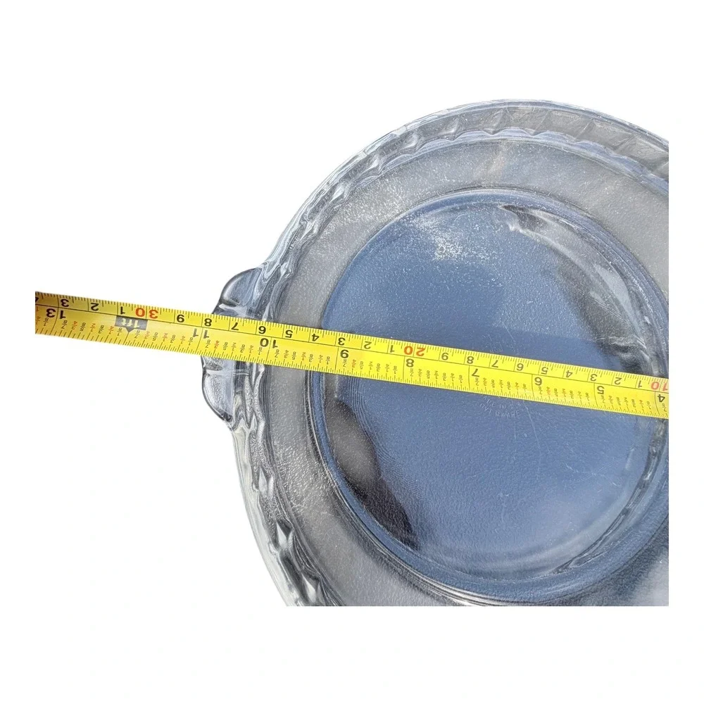 Pyrex 209 Clear Glass Pie Plate Dish 10‎ Inch Fluted Edge Handles 23cm